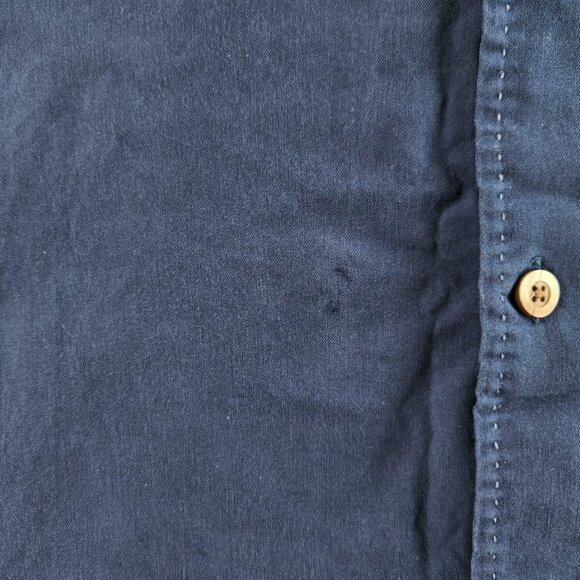 Tommy Bahama Silk Cotton Spandex Button Up Shirt Men Blue Large Stretch Adult LG - Picture 5 of 15